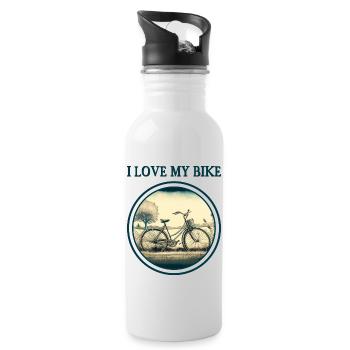 J’aime mon vélo - Gourde avec paille intégrée - blanc - Droite