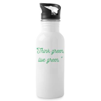 Pensez vert vivant vert - Gourde avec paille intégrée - blanc - Droite