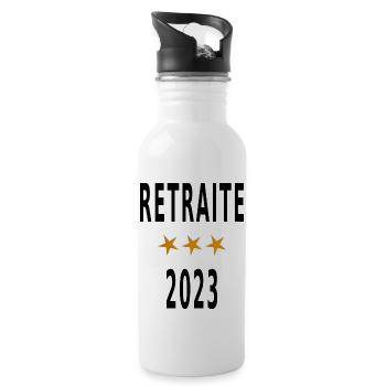 Retraite 2023 - Gourde avec paille intégrée - blanc - Droite