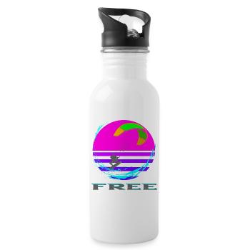 Kitesurfing - Trinkflasche mit integriertem Trinkhalm - Weiß - Rechts