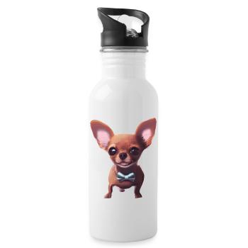 Chiens Chihuahua Chien Chihuahua Chihuahua Puppy Dog Propriétaires - Gourde avec paille intégrée - blanc - Droite
