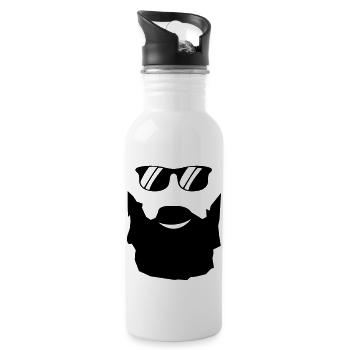 bart sonnenbrille - Trinkflasche mit integriertem Trinkhalm - Weiß - Rechts