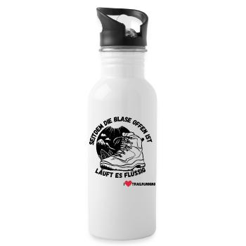I LOVE TRAILRUNNING - Trinkflasche mit integriertem Trinkhalm - Weiß - Rechts
