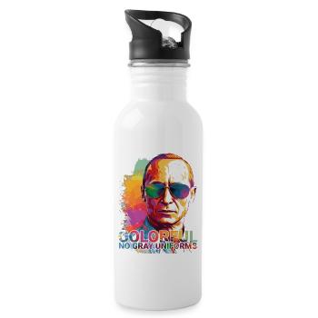 Colorful Resistance #Pu - Trinkflasche mit integriertem Trinkhalm - Weiß - Rechts