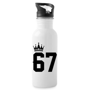 67 - Water bottle with straw - white - Right