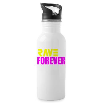 Rave forever - Water bottle with straw - white - Right