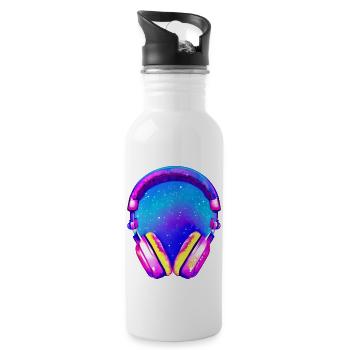 Headphones Singers Gamers Listen to music Singing Musicians - Water bottle with straw - white - Right