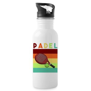 Padel Paddle Raquette Tennis Sport I Cadeau - Gourde avec paille intégrée - blanc - Droite