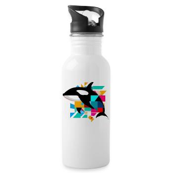 Killer whale - Water bottle with straw - white - Right