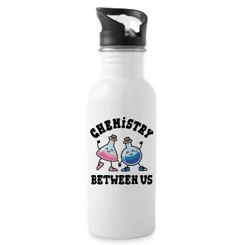 Chemistry Between Us, Chemical flasks in Love - Water bottle with straw - white - Right