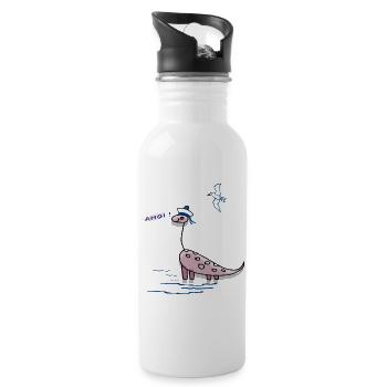 ahoi, maritim - Trinkflasche mit integriertem Trinkhalm - Weiß - Rechts