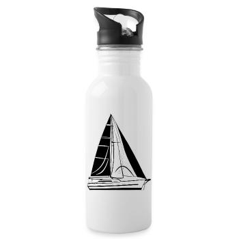 Segeln Segelsport Segelschiff Segler Segelboot - Trinkflasche mit integriertem Trinkhalm - Weiß - Rechts