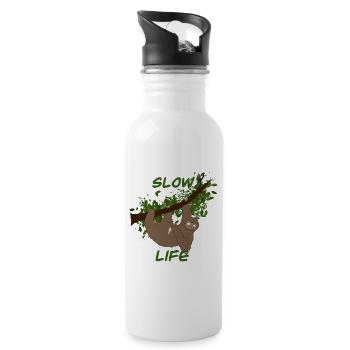 lazy - Water bottle with straw - white - Right