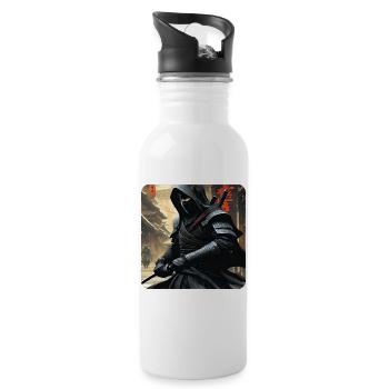 Mysterious Ninja Warrior - Water bottle with straw - white - Right