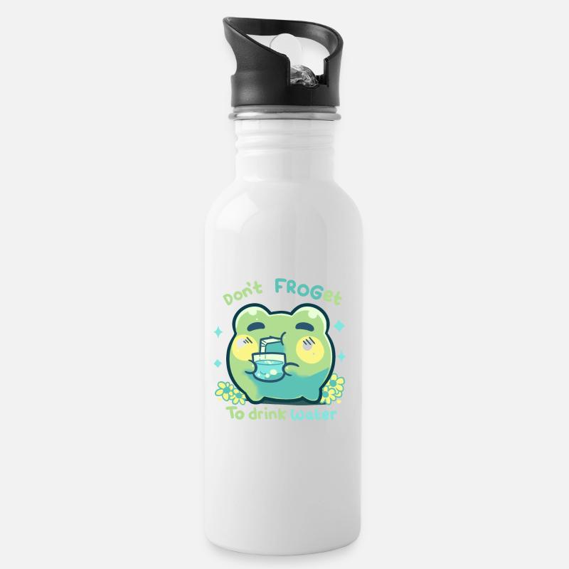 FROGet nicht, um Wasser zu trinken - Trinkflasche mit integriertem Trinkhalm - Weiß