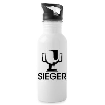 Sieger Pokal Finale Gewinner Icon Logo Team Grafik - Trinkflasche mit integriertem Trinkhalm - Weiß - Rechts