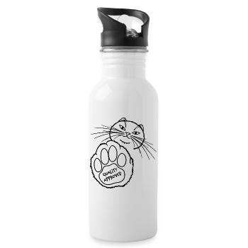 Rappel d’amour de soi pour l’amoureux des chats - Gourde avec paille intégrée - blanc - Droite
