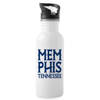 Memphis - Tennessee - United States of America USA - Water bottle with straw - white - Right