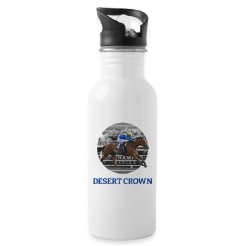 Desert crown t-shirt (blue design) - Water bottle with straw - white - Right