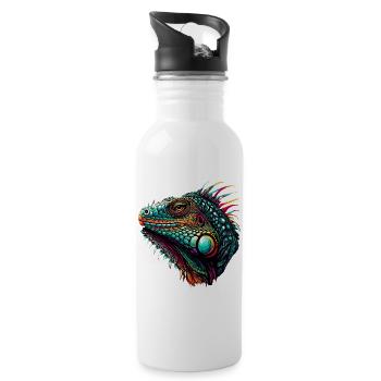 Iguane - Gourde avec paille intégrée - blanc - Droite