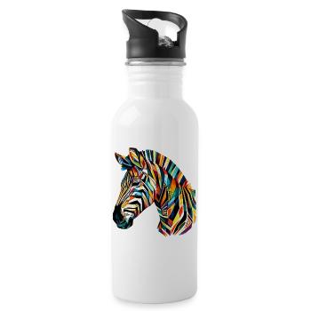 Zebra - Trinkflasche mit integriertem Trinkhalm - Weiß - Rechts