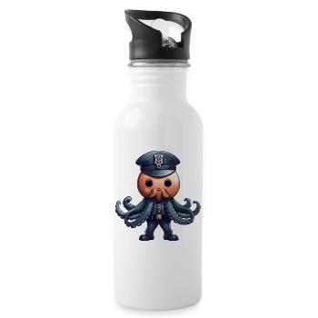 Squid Policewoman - Water bottle with straw - white - Right