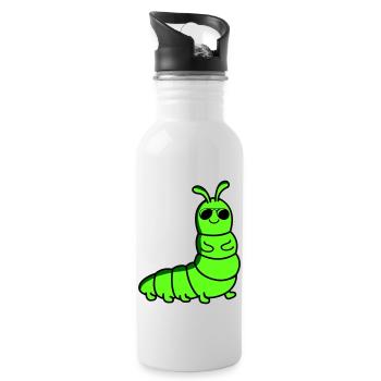 Chenille Cool - Gourde avec paille intégrée - blanc - Droite