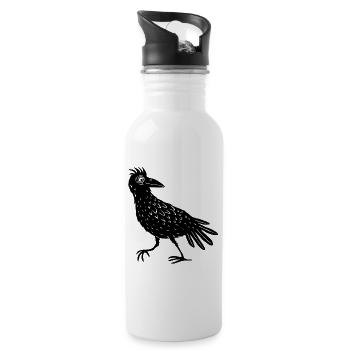 Corbeau - Gourde avec paille intégrée - blanc - Droite