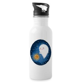Ghost with lantern - Water bottle with straw - white - Right