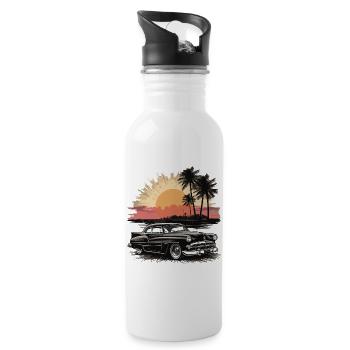 Classic Cars 1950 - Water bottle with straw - white - Right