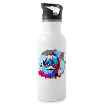 Gremlinface - Trinkflasche mit integriertem Trinkhalm - Weiß - Rechts