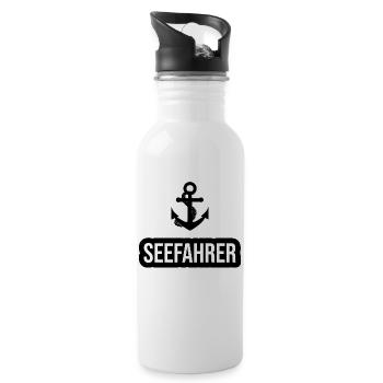 Seafarers Anchor Captain Boat Owners Boating - Water bottle with straw - white - Right