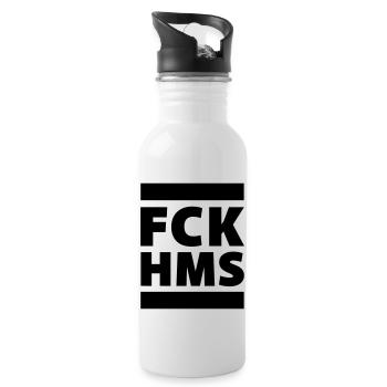 FCK HMS solidarity against anti-Semitism - Water bottle with straw - white - Right