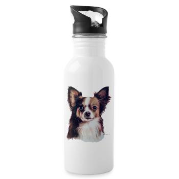 Chihuahua - Trinkflasche mit integriertem Trinkhalm - Weiß - Rechts