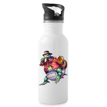 Chill & Shell: Turtle with Beer Tee - Water bottle with straw - white - Right
