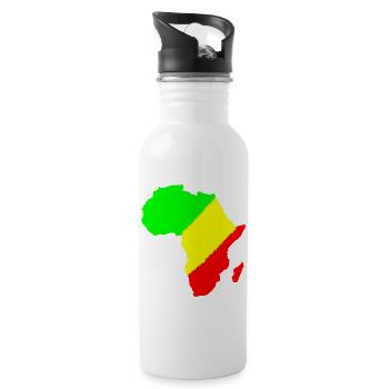 afrique - Gourde avec paille intégrée - blanc - Droite