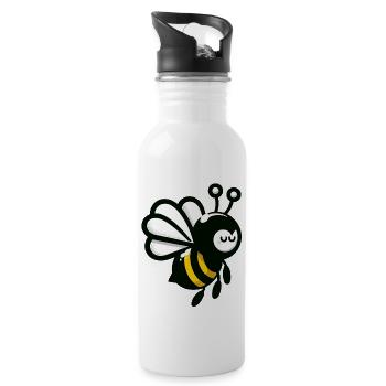 Mine d’abeilles, Saint-Valentin - Gourde avec paille intégrée - blanc - Droite