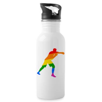 Boxer LGBT Ally - Trinkflasche mit integriertem Trinkhalm - Weiß - Rechts