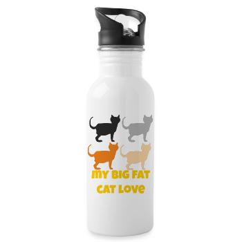 my big fat catlove - Trinkflasche mit integriertem Trinkhalm - Weiß - Rechts