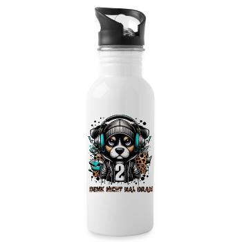 DON'T EVEN THINK ABOUT IT - Water bottle with straw - white - Right
