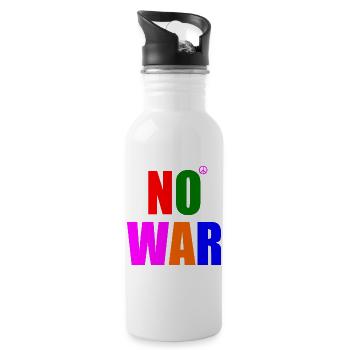 No war - Water bottle with straw - white - Right