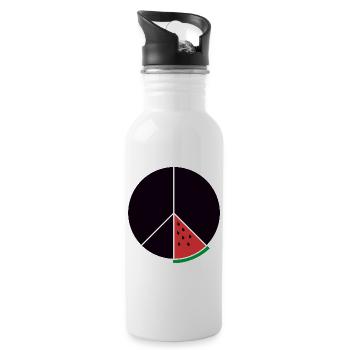 Gaza Peace - Water bottle with straw - white - Right