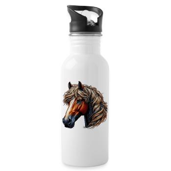 Horse - Water bottle with straw - white - Right