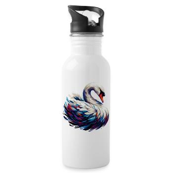 Cygne - Gourde avec paille intégrée - blanc - Droite