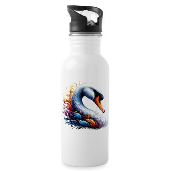 Cygne - Gourde avec paille intégrée - blanc - Droite