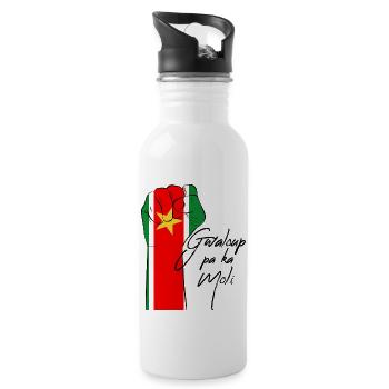 Flagge Guadeloupe Pa Ka Moli Mann Frauen Kinder - Trinkflasche mit integriertem Trinkhalm - Weiß - Rechts