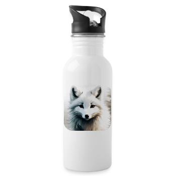 Cooler Polar Fuchs - Trinkflasche mit integriertem Trinkhalm - Weiß - Rechts