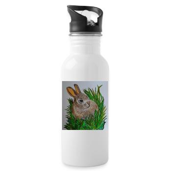 EG Bunny I Animal I Easter I Gift Idea I Holiday - Water bottle with straw - white - Right