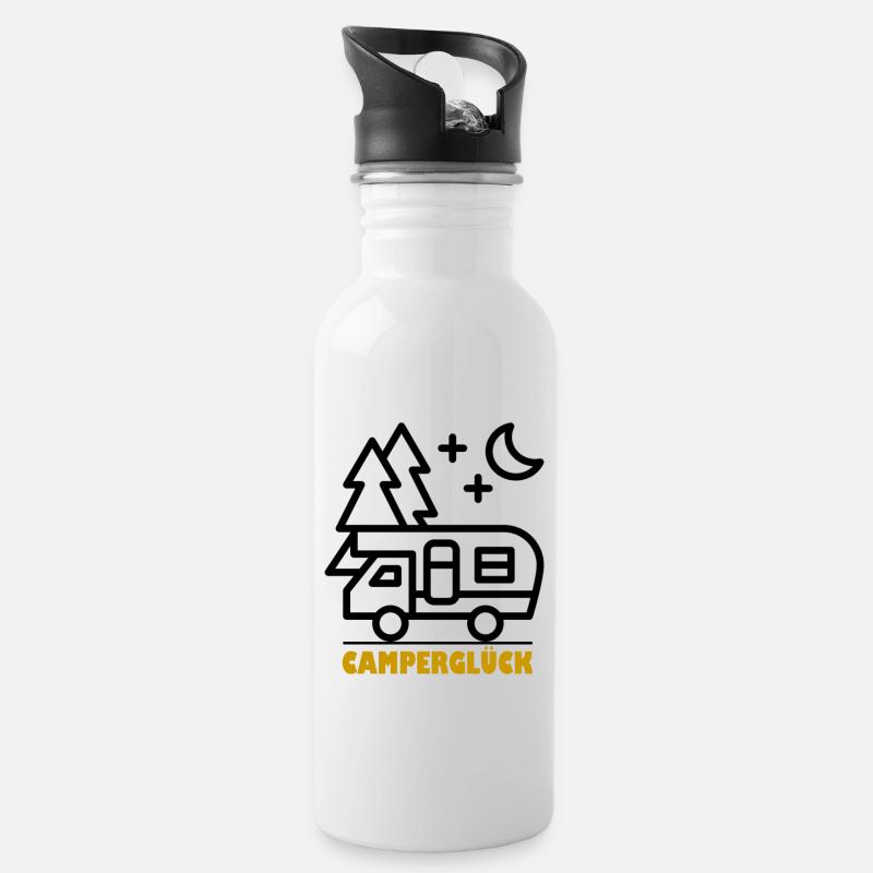 Camper's happiness - Water bottle with straw - white
