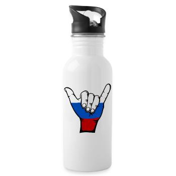 Symbole de surf du drapeau de la Russie - Gourde avec paille intégrée - blanc - Droite